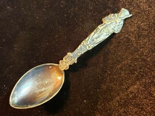 Victorian Sterling Silver Souvenir Spoon Wwi Us Navy Marine Figural Spoon Rifle