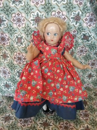 Vintage Madame Alexander Composition 1930s Doll 7 " Tiny Betty Little Women Jo