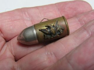 World War 2 Victory Home Front Bullet Sweetheart Charm Protect The Flag