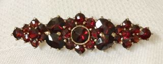 Antique vintage Victorian gold filled Garnet Pin Brooch 2