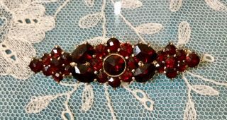 Antique vintage Victorian gold filled Garnet Pin Brooch 6