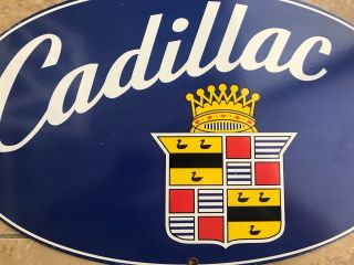 18 INCH CADILLAC DEALER OVAL vintage style PORCELAIN ENAMEL SIGN 8