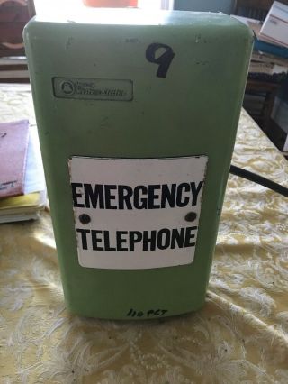 Vintage Western Electric Bell System Green Emergency Telephone Call Box Rare