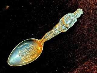 Victorian Sterling Silver Souvenir Spoon Full Figured Indian By Watson Albany Ny