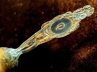 VICTORIAN STERLING SILVER SOUVENIR SPOON FULL FIGURED INDIAN BY WATSON ALBANY NY 4