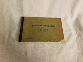 Vintage Individual Score Book For The Rifle U.  S.  Military