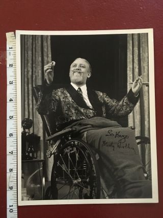 Monty Woolley Autographed Vintage Photo,  " The Man Who Came To Dinner "
