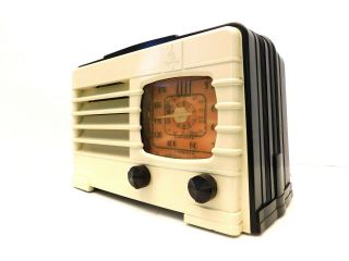 Vintage 30s Old Depression Era Emerson 3 Color Cabinet Art Deco Antique Radio