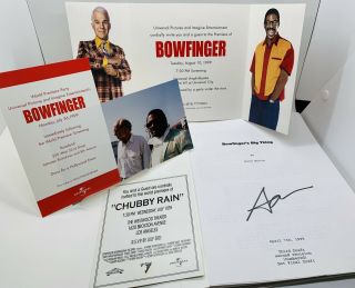 Rare & Exclusive: Bowfinger Movie Bundle.  Signed Script,  Steve Martin