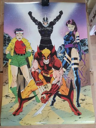 Rare 1990 Xmen Triptych Poster Set By Jim Lee Htf Wolverine Marvel Comics