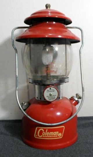 Rare Barn Find Vintage Red Coleman 200a 12/67 Lantern W/original Box Pyrex Globe
