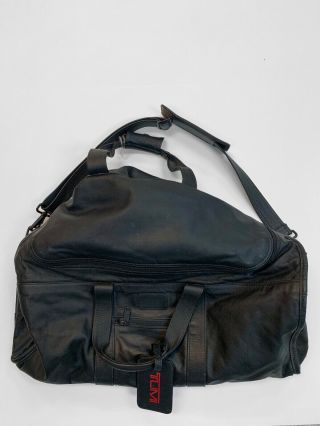 Ultra Rare Vintage Black Colombian Leather Tumi Small Duffle Carry - On Gym Bag