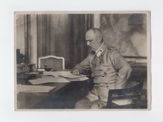 Vintage Wwii German Photo Officer With Iron Cross In Office