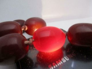 165.  2g 106.  58 Dwt Antique 1920 Art Deco Cherry Red Necklace Huge Beads K386