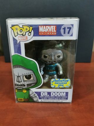 Funko Pop Marvel Dr Doctor Doom Bangkok Comic Con Sticker Rare W Protector