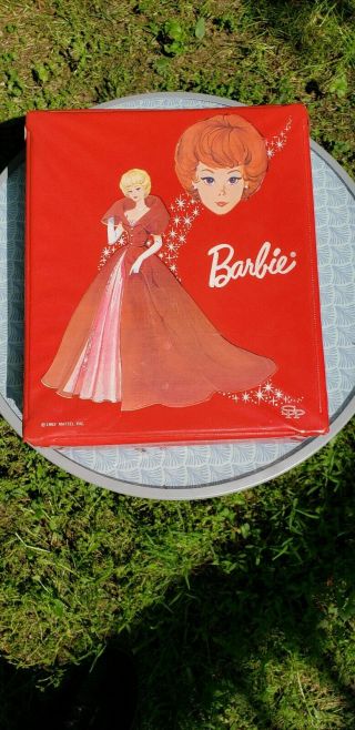 1963 Vintage Red Barbie Doll Case With Tons Of Clothes And Accessories Rare