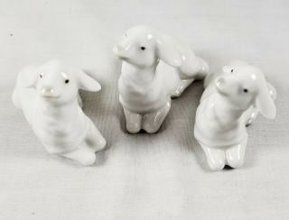 Three 1985 Vtg Lladro Nao Porcelain Lambs - Christmas Nativity Set?