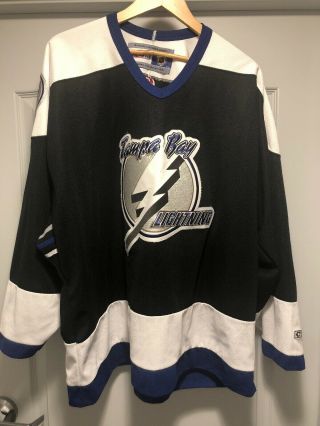 Vintage Ccm Nhl Tampa Bay Lightning Hockey Jersey Mens 2xl Sewn Made In Canada