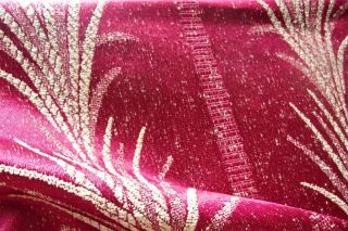 Vintage Pr.  Drapes Nubby Red Mid Century Fine Fabric Curtains Drapery Panels