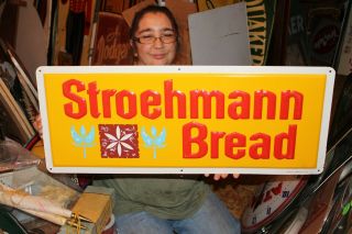 Vintage Stroehmann Bread Grocery Store Kitchen 30 " Embossed Metal Sign