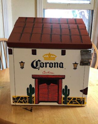 Vintage Corona Metal Beer Cantina Ice Chest Cooler With Opener