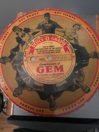 Ww2 Gem Razor Co Voices Of Victory Record Communicate To Loved Ones