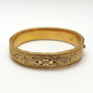 Vintage Victorian Revival Hayward 1/20th 12K Gold Filled Enamel Bangle Bracelet 5