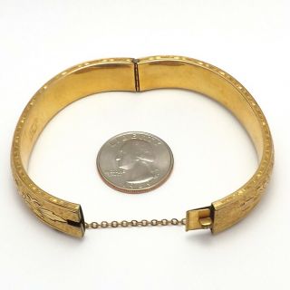 Vintage Victorian Revival Hayward 1/20th 12K Gold Filled Enamel Bangle Bracelet 6