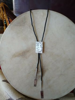 Rare Native American Style Sterling Silver Kit Carson Bolo Horse Kokopelli