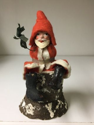 Vintage Belsnickel Santa Candy Container Paper Mache Made In Germany