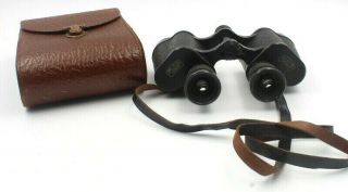 VINTAGE CARL ZEISS JENA 6 X 30 BINOCULARS WITH LEATHER STRAP AND CASE NR 6172 6