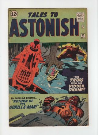 Tales To Astonish 30 Fn - 5.  5 Vintage Marvel Atlas Comic Horror Scifi Gold 10c