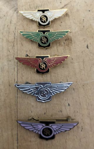 Vintage Saunders - Roe Saro Enamel Badges All Number 5 In Total Aeronautical Wings