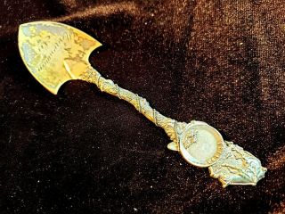 Victorian Sterling Silver Souvenir Spoon Rare Nevada Gold Mining Shovel Donkey
