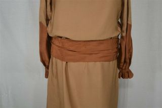 dress drop waist flapper tan crepe bust 38 