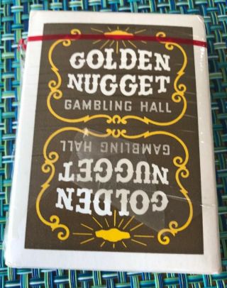 Rare Brown Golden Nugget Playing Cards Deck Cellophane Torn. 2