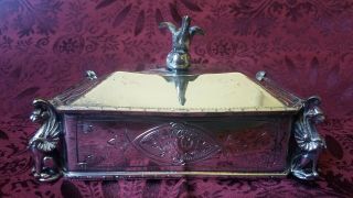 Antique Simpson Hall Miller Gothic Style (?) Hinged Silver Box