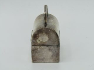 Vintage Sterling Silver Lunchbox / Toolbox Motif Pill Box Made in Portugal 3