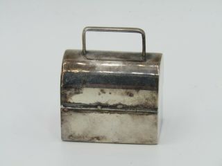 Vintage Sterling Silver Lunchbox / Toolbox Motif Pill Box Made in Portugal 4
