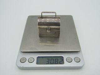 Vintage Sterling Silver Lunchbox / Toolbox Motif Pill Box Made in Portugal 8