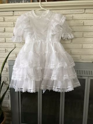 Vintage Girls Sheer Ruffled Party Dress Size 6