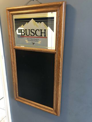 Vintage Busch Beer Sign Mirror Chalkboard 1983 Rare Anheuser - Busch Bar Sign