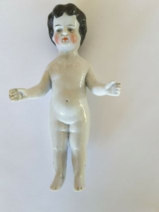 Antique 6 Inch Porcelain Glazed Frozen Charlotte Bathing Doll