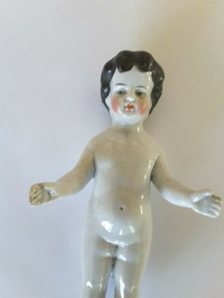 Antique 6 inch porcelain glazed frozen charlotte bathing doll 6