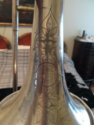 Vintage M J Kalashen Silver Plated Peerless Trombone