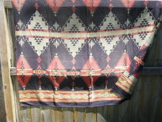 VTG Camp Blanket 40s/ 50s Native Southwest Cotton Blend Reversible 2