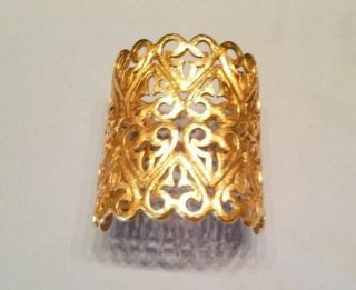 Jose And Maria Barrera 24k Plated Brass Cuff Bracelet Size 3