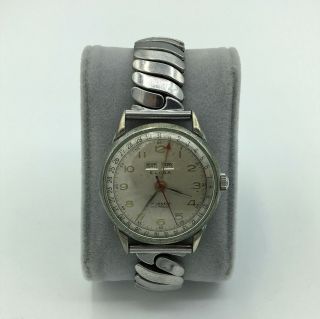 Vintage Eloga Swiss Incabloc 17 Jewel Unadj Day/date Mens Wrist Watch