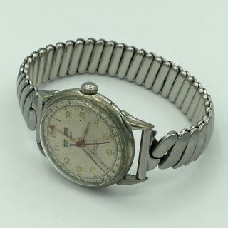 Vintage Eloga Swiss Incabloc 17 Jewel Unadj Day/Date Mens Wrist Watch 2
