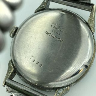 Vintage Eloga Swiss Incabloc 17 Jewel Unadj Day/Date Mens Wrist Watch 3